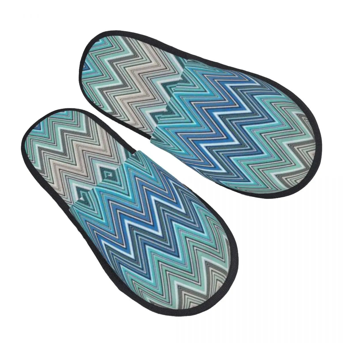 Abstract Geometric Home Zig Zag Guest Slippers for Hotel Women Custom Print Boho Modern Camouflage House Slipper