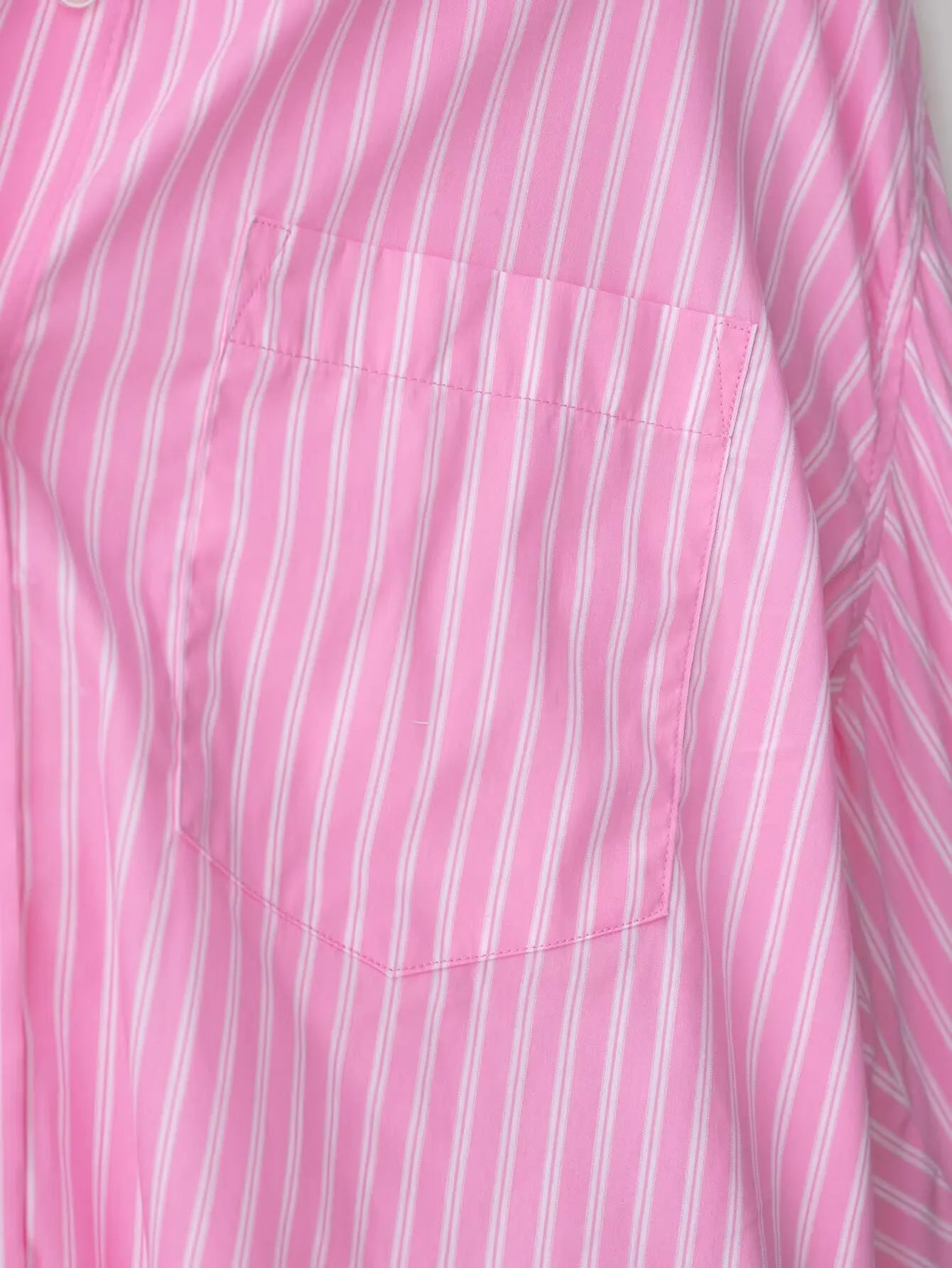 HH Women's Striped Pants Suit Bat Sleeve Loose Poplin Shirt+Elastic Waist Side Pocket Boxer Panties Pajama Style Casual Pant