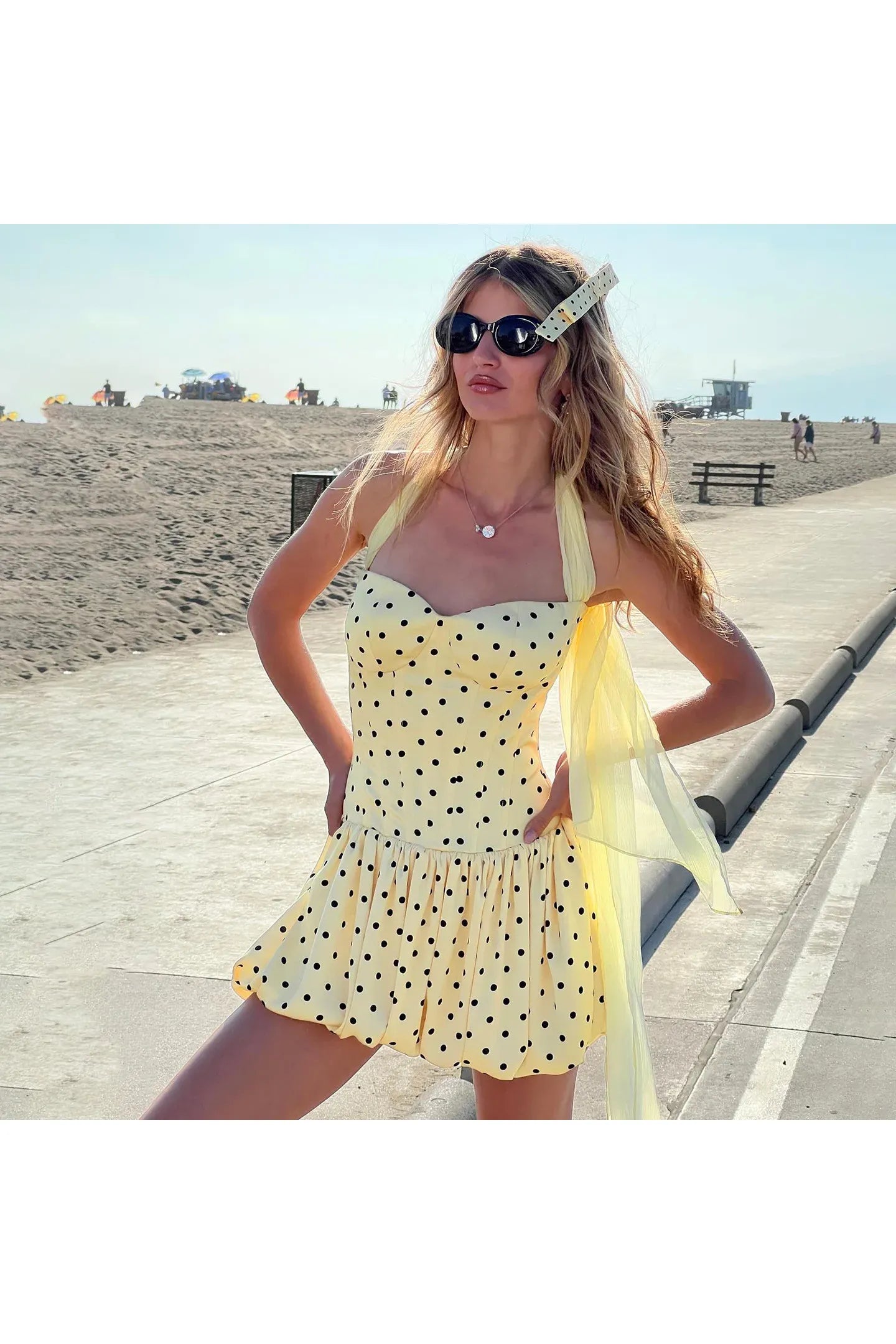 Besellics Limoncello Dot Mini Dress