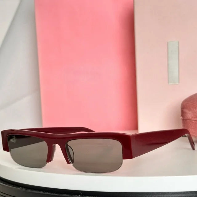 Neue modische Acetat-Sonnenbrille für Damen, Markendesigner, halbrandloser Rahmen, Eyeware, Sommer, coole Mädchen-Sonnenbrille mit rechteckigem Rahmen