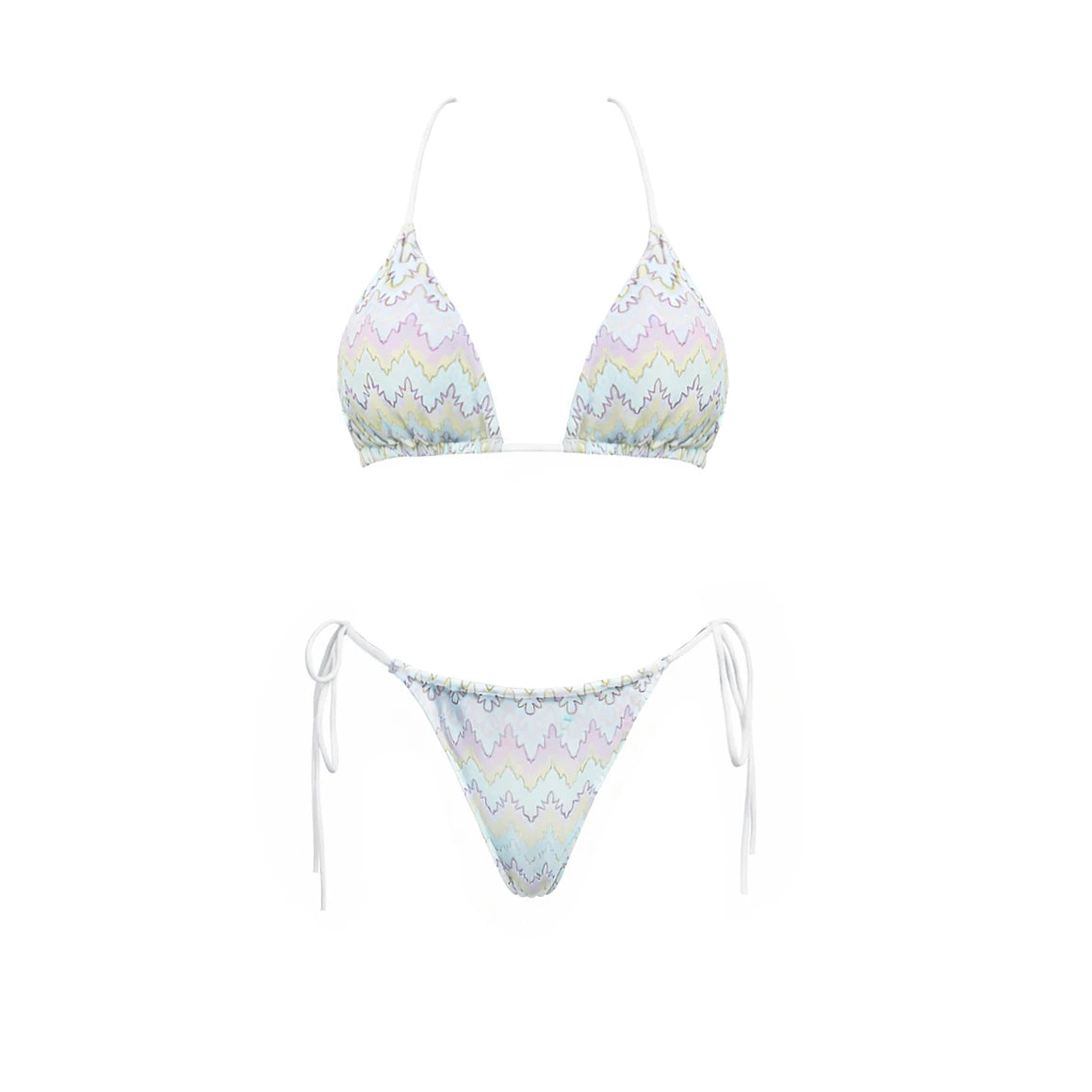 3Pcs Striped Bikini 2026 Bandeau Biquini Women Sexy Swimsuit Push Up Swimwear Female Mesh Pants Bathing Suit Cover Up Beachwear