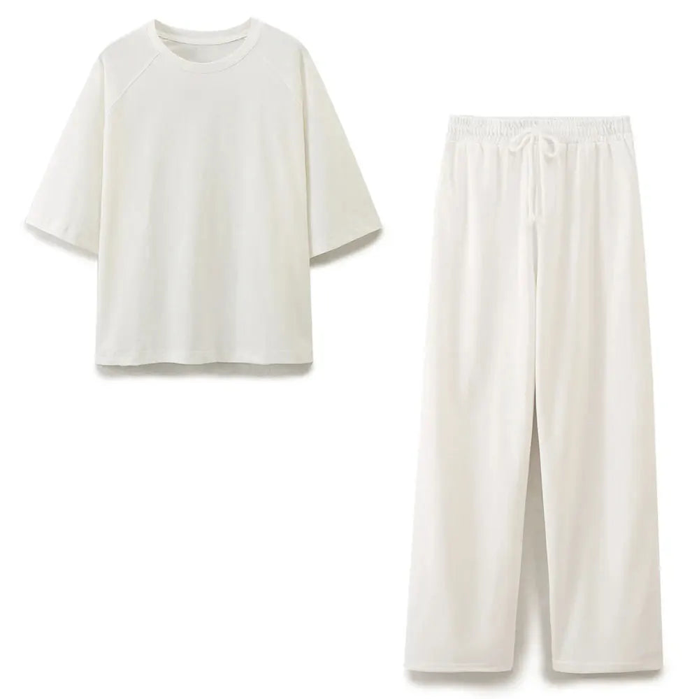 HH Sommer Frauen Casual T-shirt Hose Sets Elegante Rosa O Hals Kurzarm T-Shirt + Kordelzug Lose Hosen Frühling Anzug