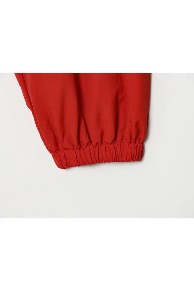ETJ Damenjacke mit Kapuze und Kordelzug sowie elastischen Bündchen und Saum – Roter, übergroßer Kurzmantel mit Blasenärmeln