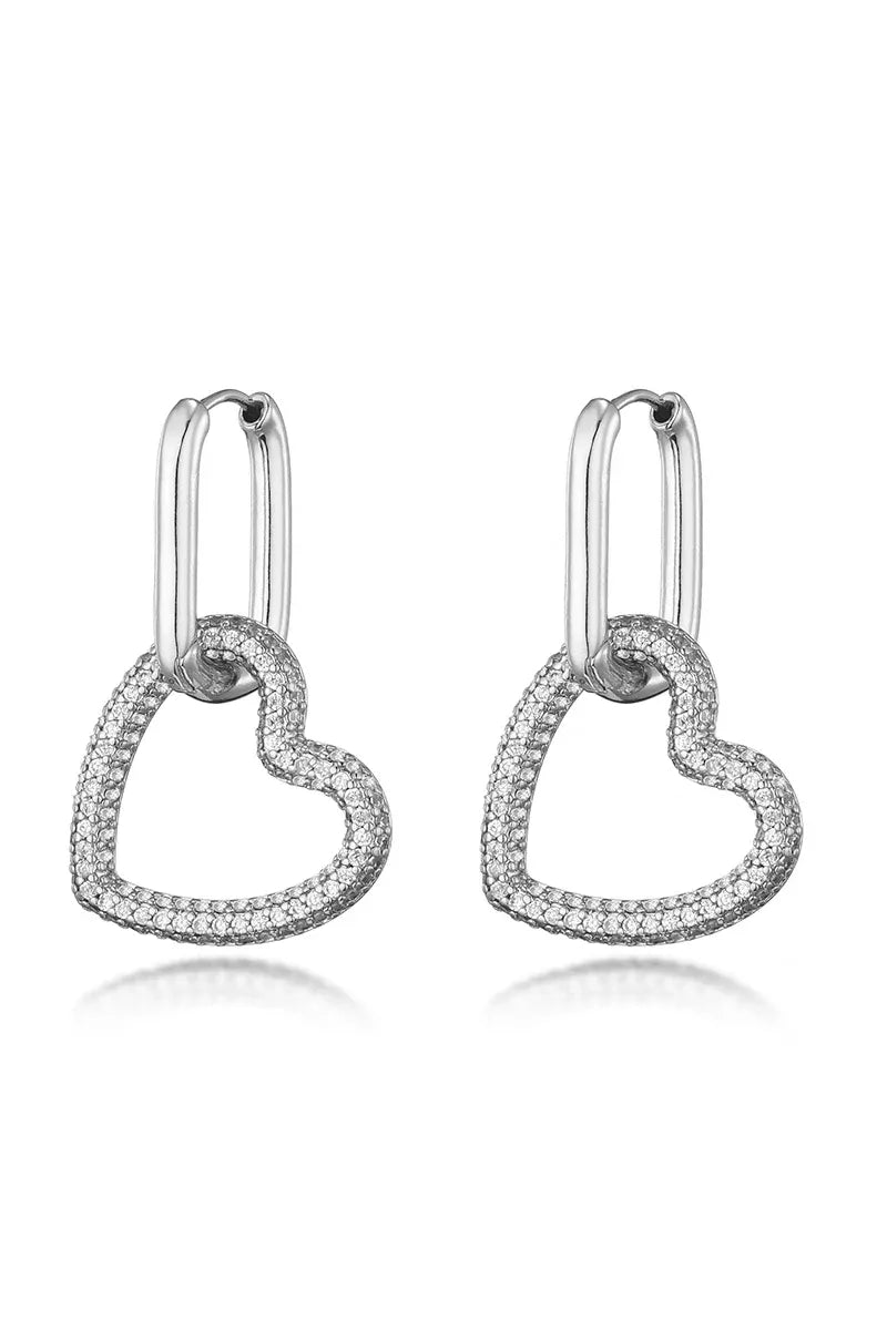Herz‑Creolen – Elegante Damen Ohrringe mit Zirkon