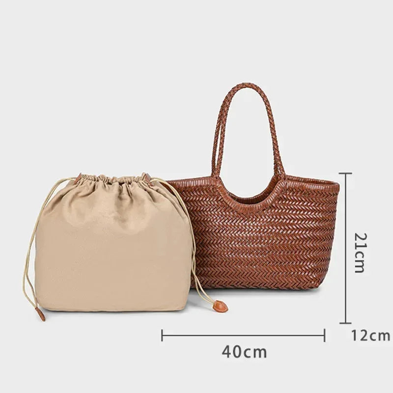 Women Straw 2in1 Woven Bag Fashion Plush Wings Armpit Bag Large Capacity Dumpling Straw Shoulder Bag For Summer Beach Bucket Bag