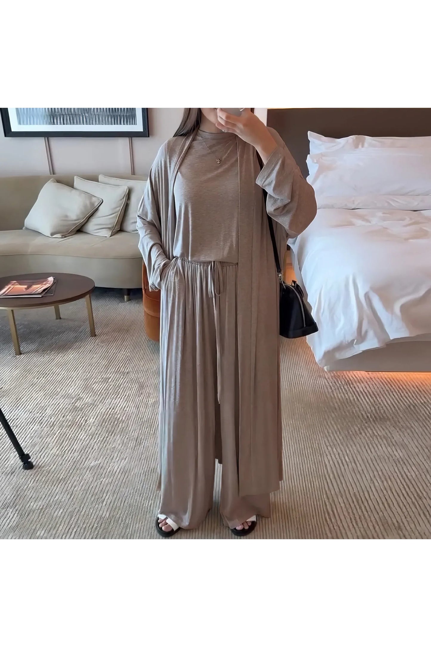 AMIRA - Modest 3-Piece Set – Elegantes Damen Outfit mit Cardigan