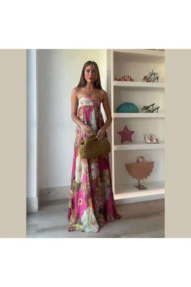 Besellics Blossom Sunset Maxi Dress