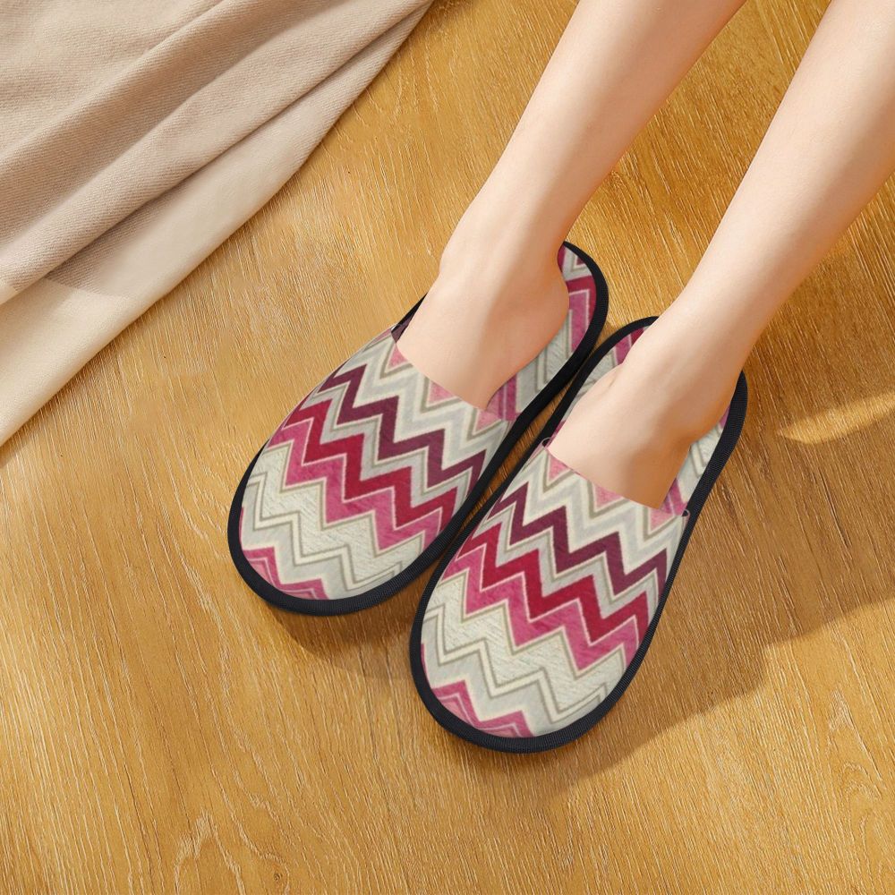 Abstract Geometric Home Zig Zag Guest Slippers for Hotel Women Custom Print Boho Modern Camouflage House Slipper
