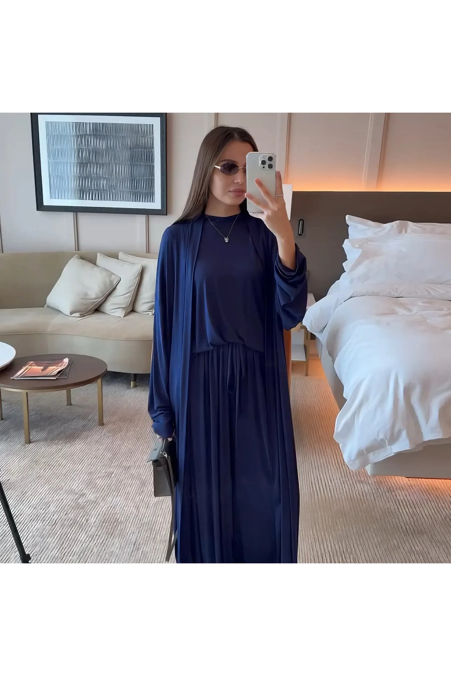 AMIRA - Modest 3-Piece Set – Elegantes Damen Outfit mit Cardigan