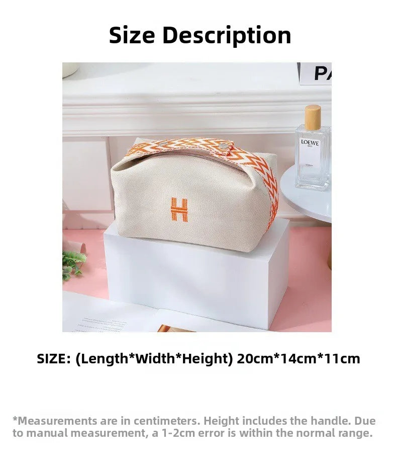 Portable Travel Cosmetic Bag Large Capacity Handheld Toiletry Bag Luxury Canvas Foldable Storage Bag for Makeup And Travel