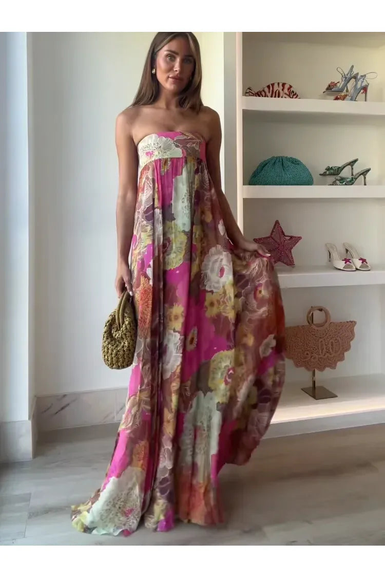 Besellics Blossom Sunset Maxi Dress