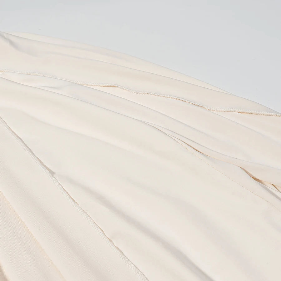 Woman Fashion Elegant Dress Spring Summer Female Long Sleeves Cape Style Pleated Loose Dress Lady Commuting Casual Party Dress