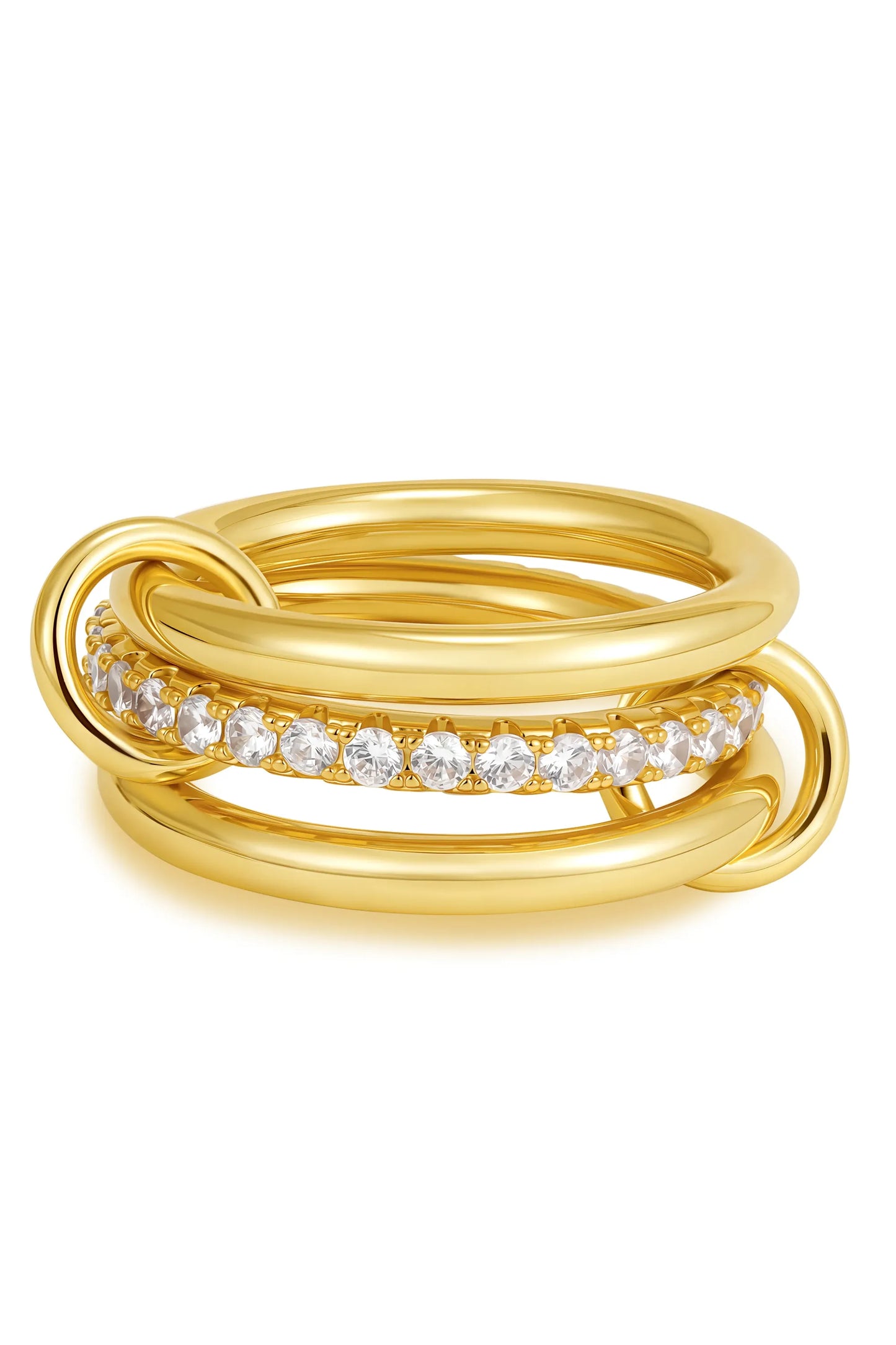 Luxus Zirkonia Stapelring – Vergoldeter Damenring