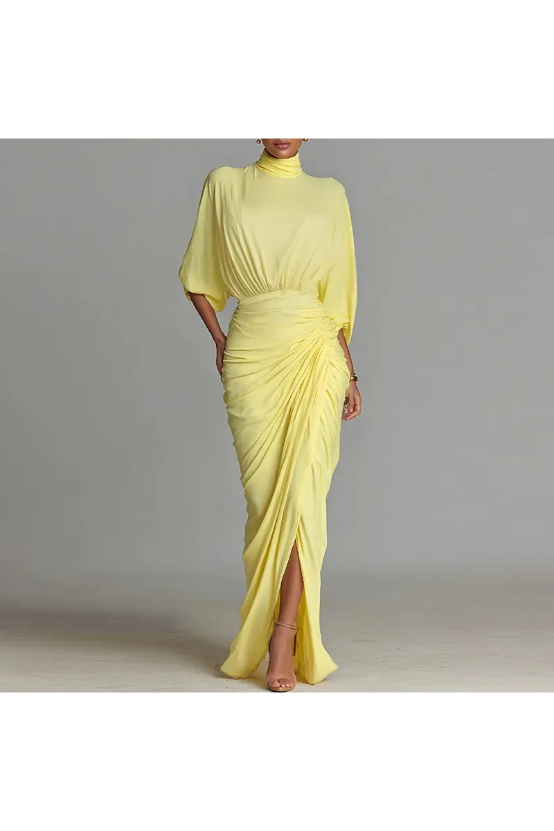 Besellics Soleil Draped Maxi Dress