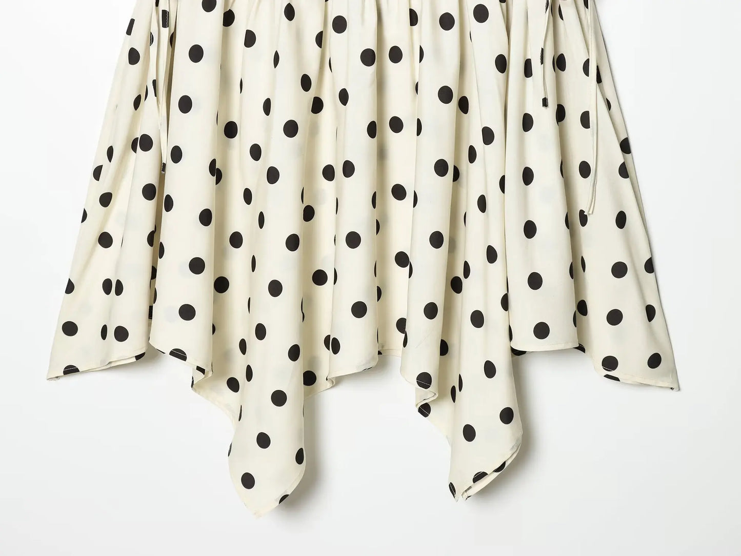 HH Elegant Summer Women Polka Dot Midi Skirt 2026 High Waist Irregular Hem Flowy Ruffle Skirt Beach Vacation Office Party Casual
