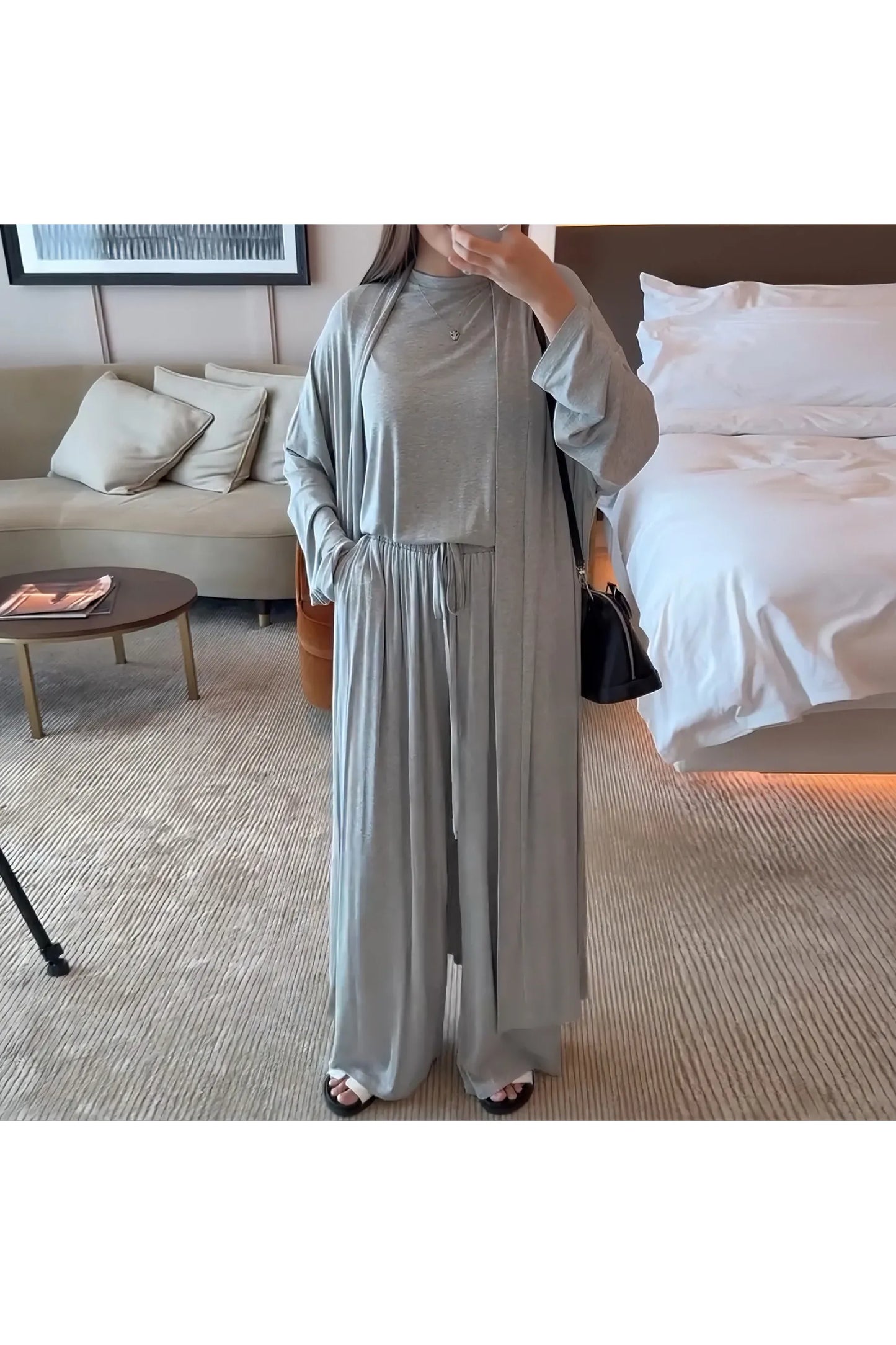 AMIRA - Modest 3-Piece Set – Elegantes Damen Outfit mit Cardigan