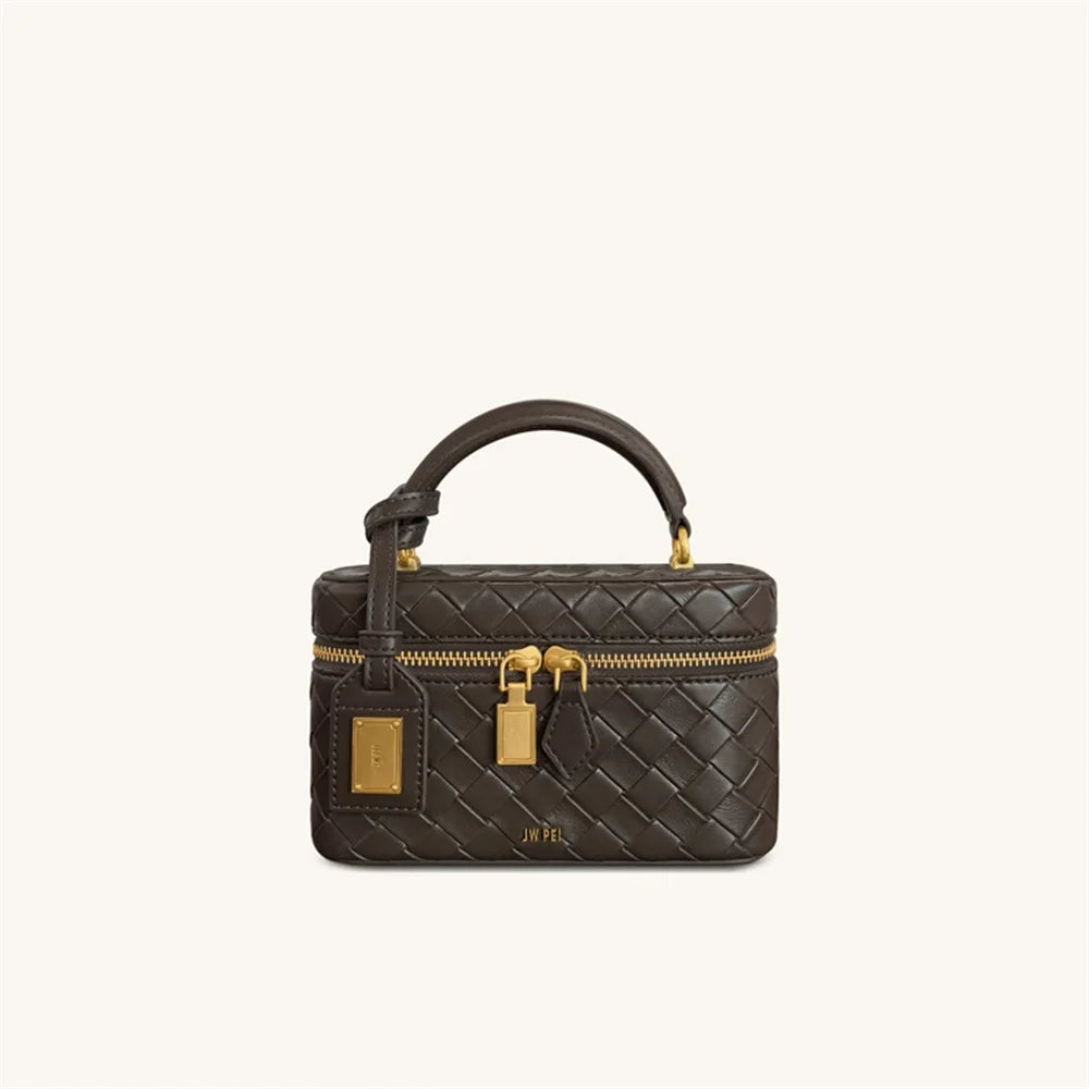 New JWPEI Cleo Crocodile-Print Diamond-Embellished Box Bag, Square Handbag, Crossbody Shoulder Bag, Small Square Bag