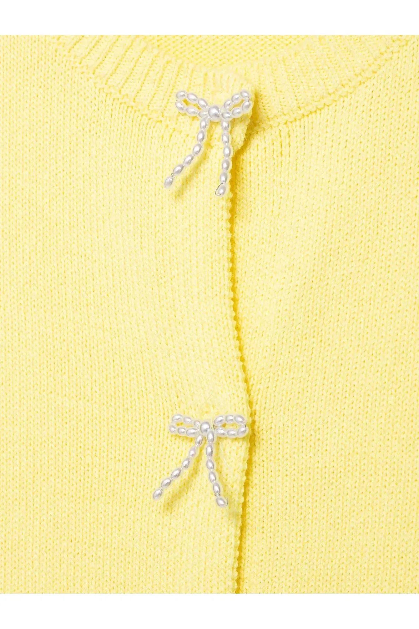 NATALIA - Damen Strickpullover – Kurzarm Knit Top mit Perlen