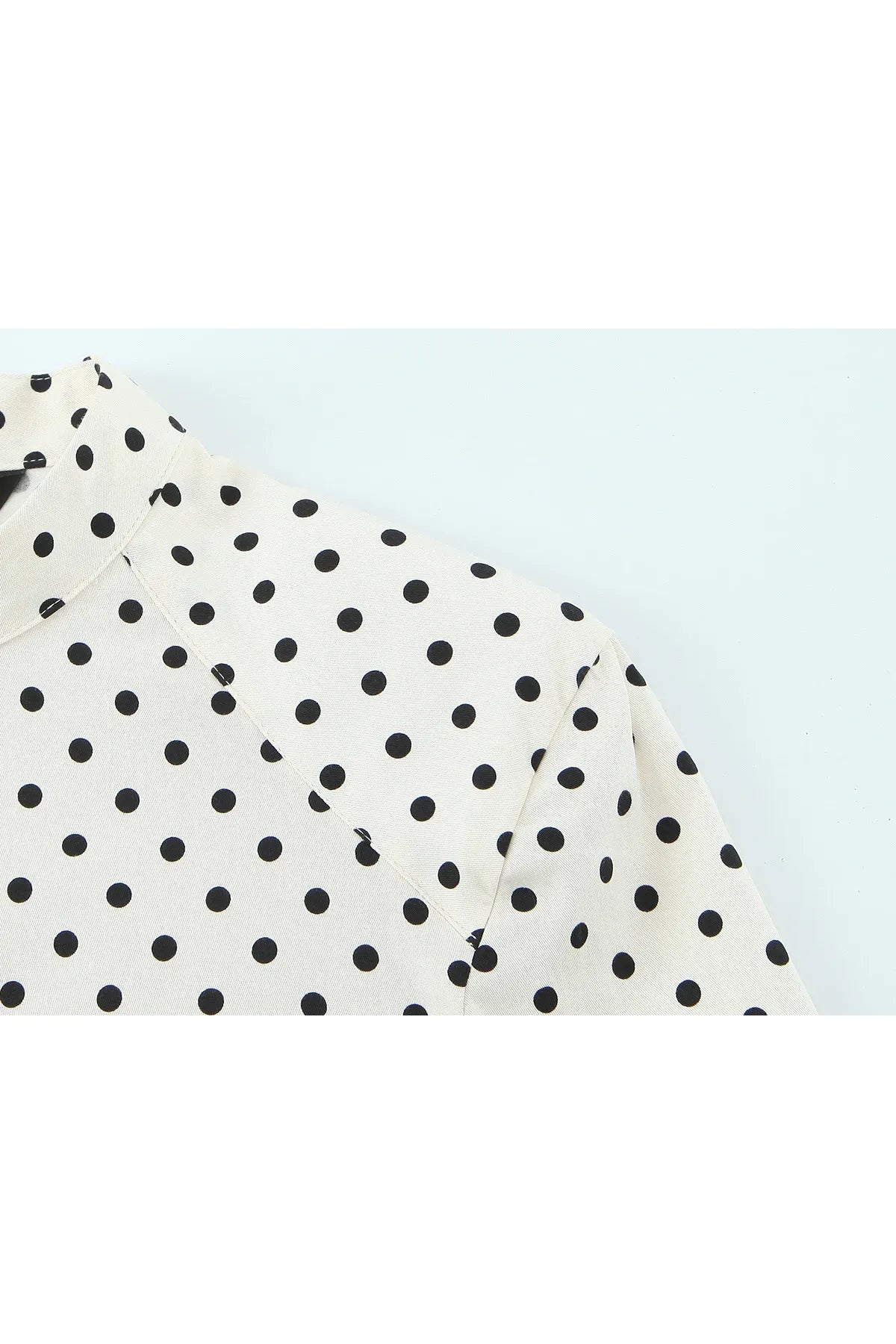 HH Damen Mode Einreihige Jacke mit Taschen und Gürtel-Dekoration im Polka-Dot-Stil + Hochgeschnittene Reißverschluss-Caprihose 2-teiliges Set