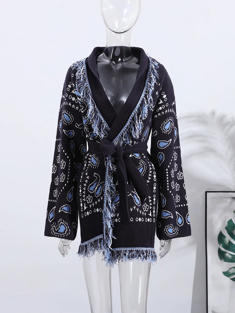 Frauen Gestrickte Getäfelten Pullover drehen-unten Kragen Flare Hülse Reißverschlüsse Mantel Strickjacke Casual Büro Dame Herbst 2025, Pullover