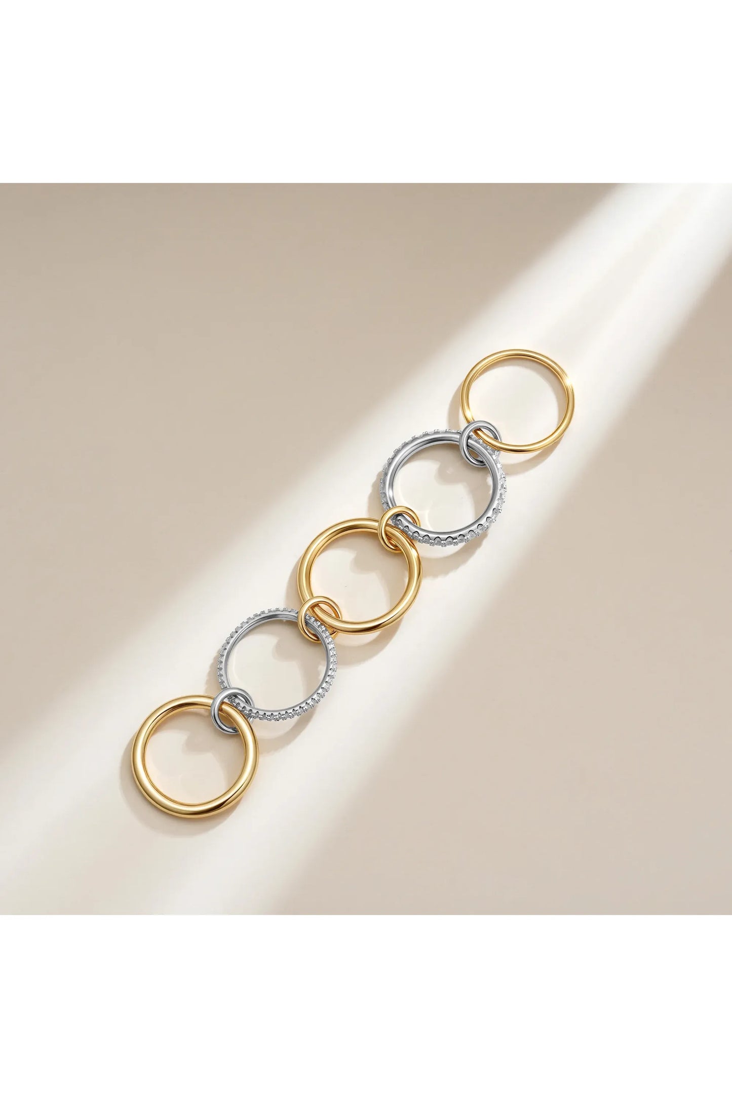 Luxus Zirkonia Stapelring – Vergoldeter Damenring