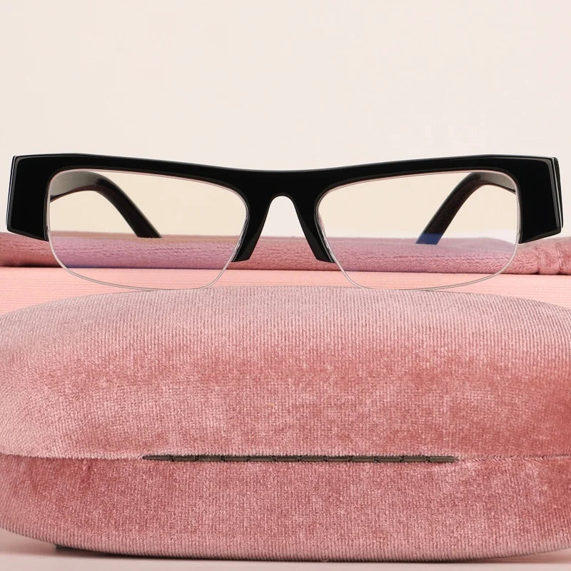 Neue modische Acetat-Sonnenbrille für Damen, Markendesigner, halbrandloser Rahmen, Eyeware, Sommer, coole Mädchen-Sonnenbrille mit rechteckigem Rahmen
