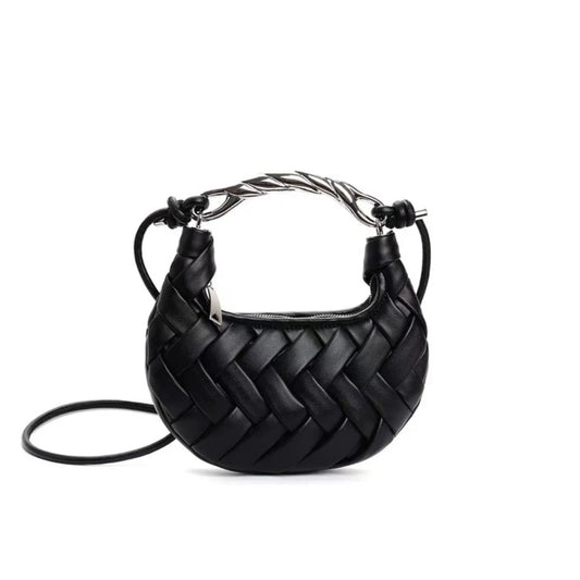 JIOMAY 2026 New Woven Nest Bag with Metal Handle, Unique Premium Handbag for Women, Exquisite Versatile Shoulder Crossbody Purse