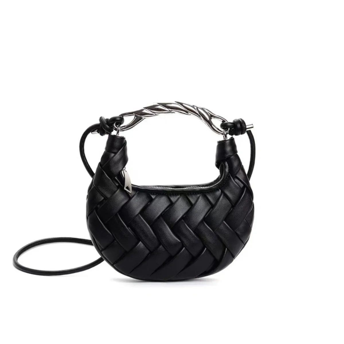 JIOMAY 2026 New Woven Nest Bag with Metal Handle, Unique Premium Handbag for Women, Exquisite Versatile Shoulder Crossbody Purse