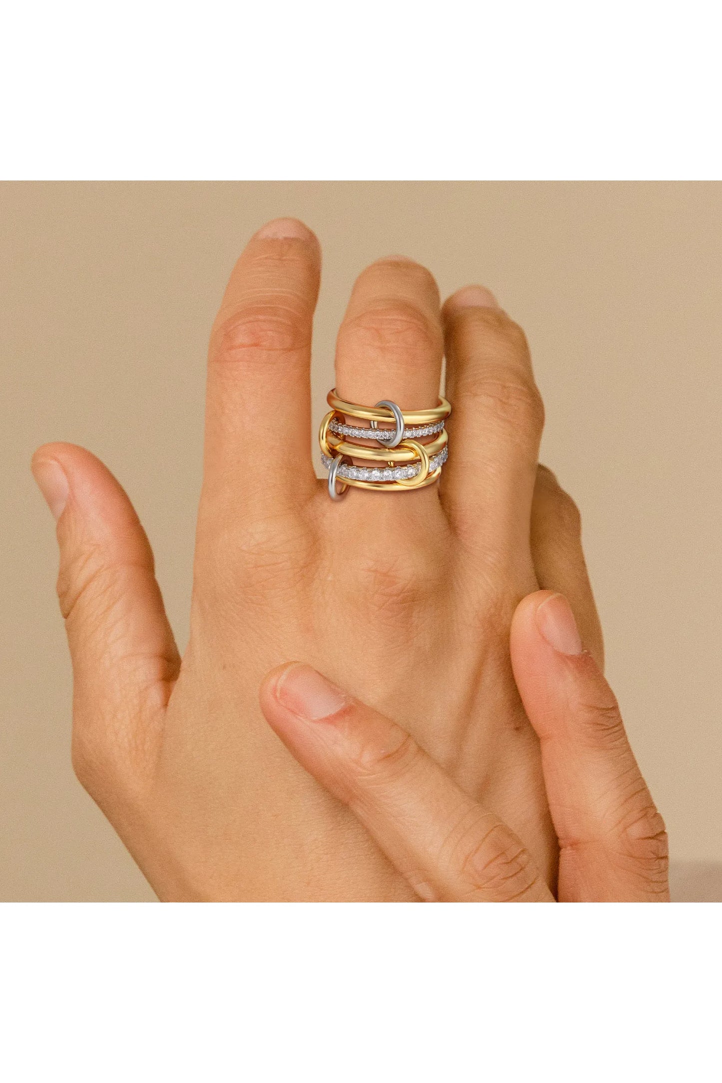Luxus Zirkonia Stapelring – Vergoldeter Damenring