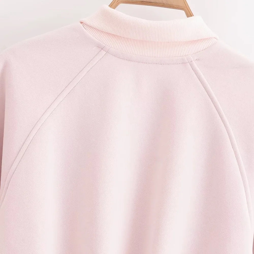 Frauen Mode Mit Zip Abgeschnitten Sweatshirt Und Mittlere Taille Zurück Zipper Mini Rock Weibliche Zwei Stück Sets Mujer
