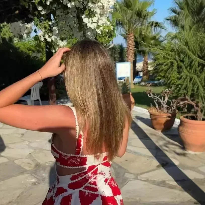 Minikleid A-Linie mit bedrucktem Tanktop Damenmode im europäischen und amerikanischen Stil ärmellose Minikleider