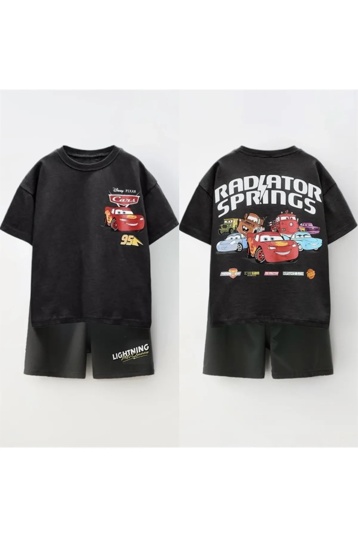 Mini Cars Cartoon T‑Shirt & Shorts Set – Kinder Sommer Outfit