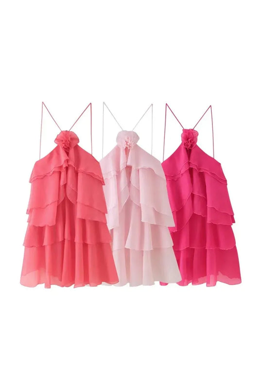 ROSABELLA - Ruffle Midi Kleid – Damen Layered Sommerkleid