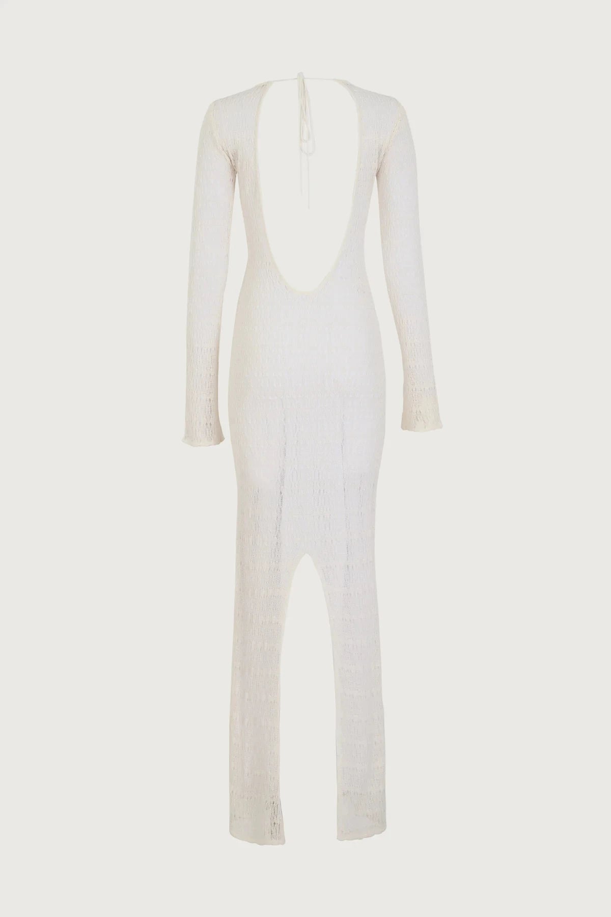 2026 Knitted Dress Backless Cover Up For Women 2025 Summer Beach Dress High Slit Bikinis Cover-Up Hollow Out Sexy Vacation Dress