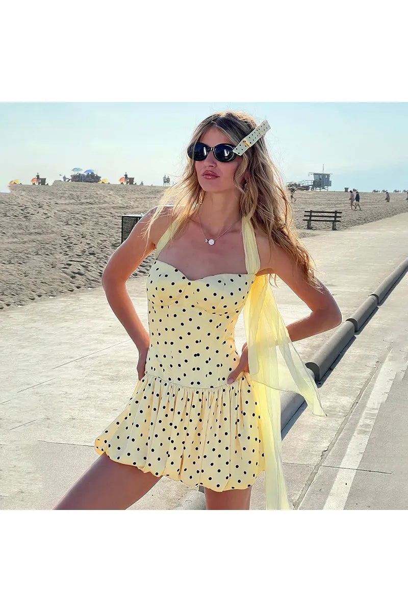 Besellics Limoncello Dot Mini Dress