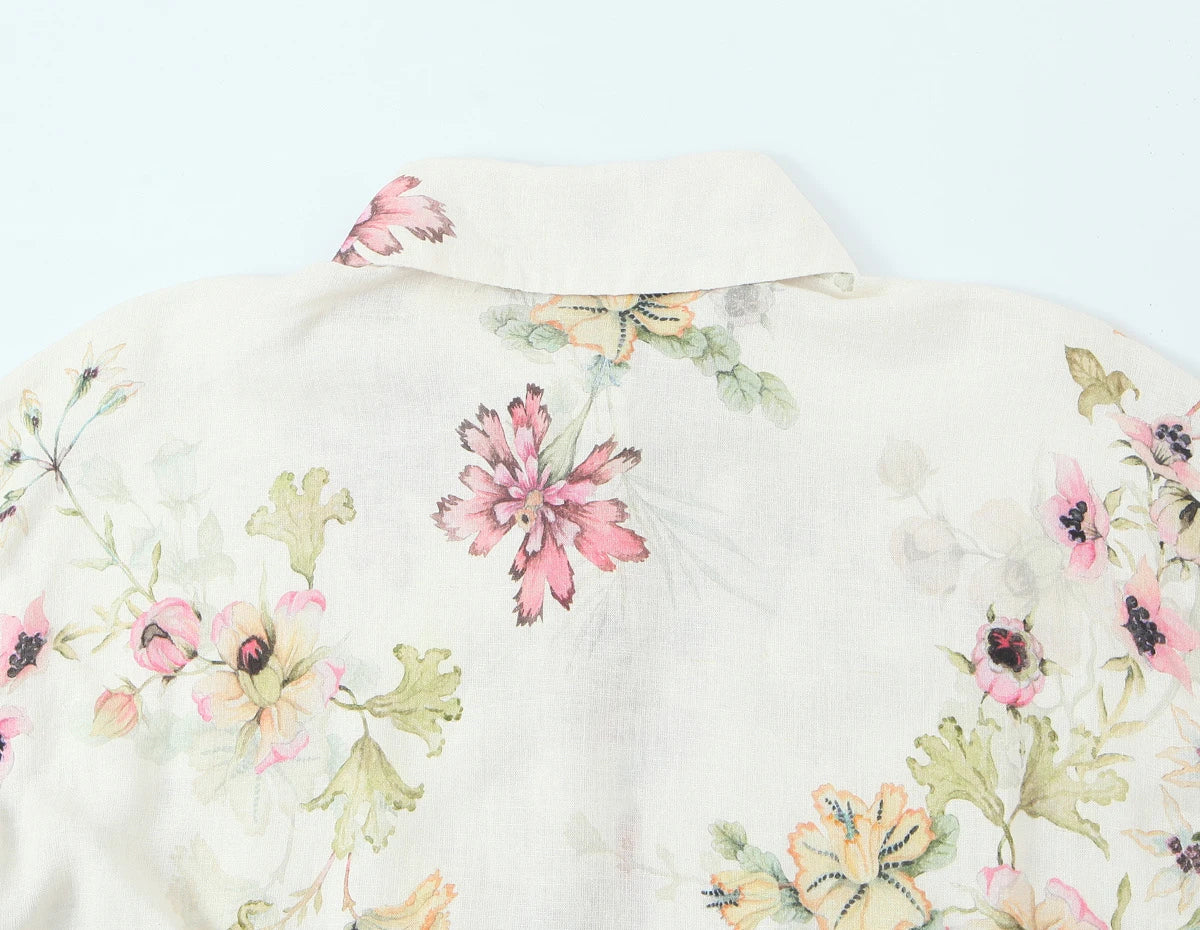 European and American style 2026 spring new women's clothing design loose and versatile linen blend shirt