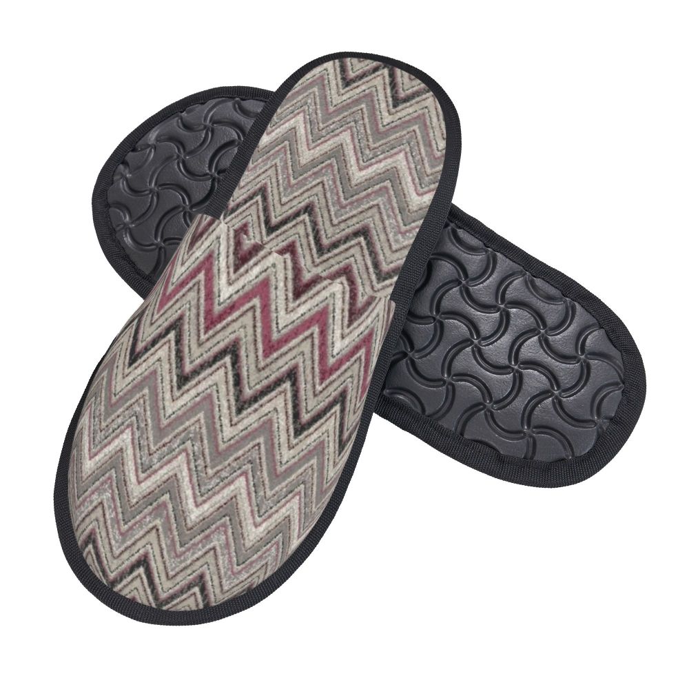Abstract Geometric Home Zig Zag Guest Slippers for Hotel Women Custom Print Boho Modern Camouflage House Slipper