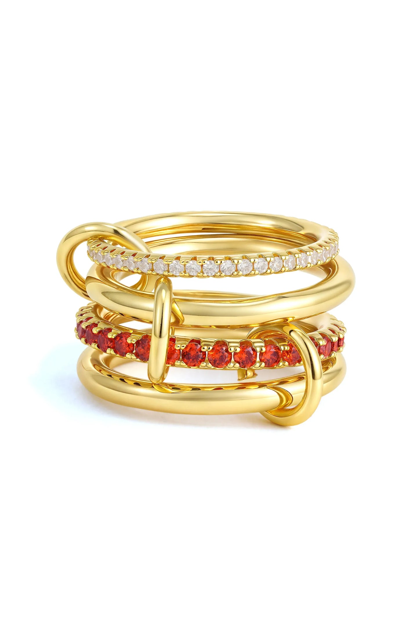Luxus Zirkonia Stapelring – Vergoldeter Damenring