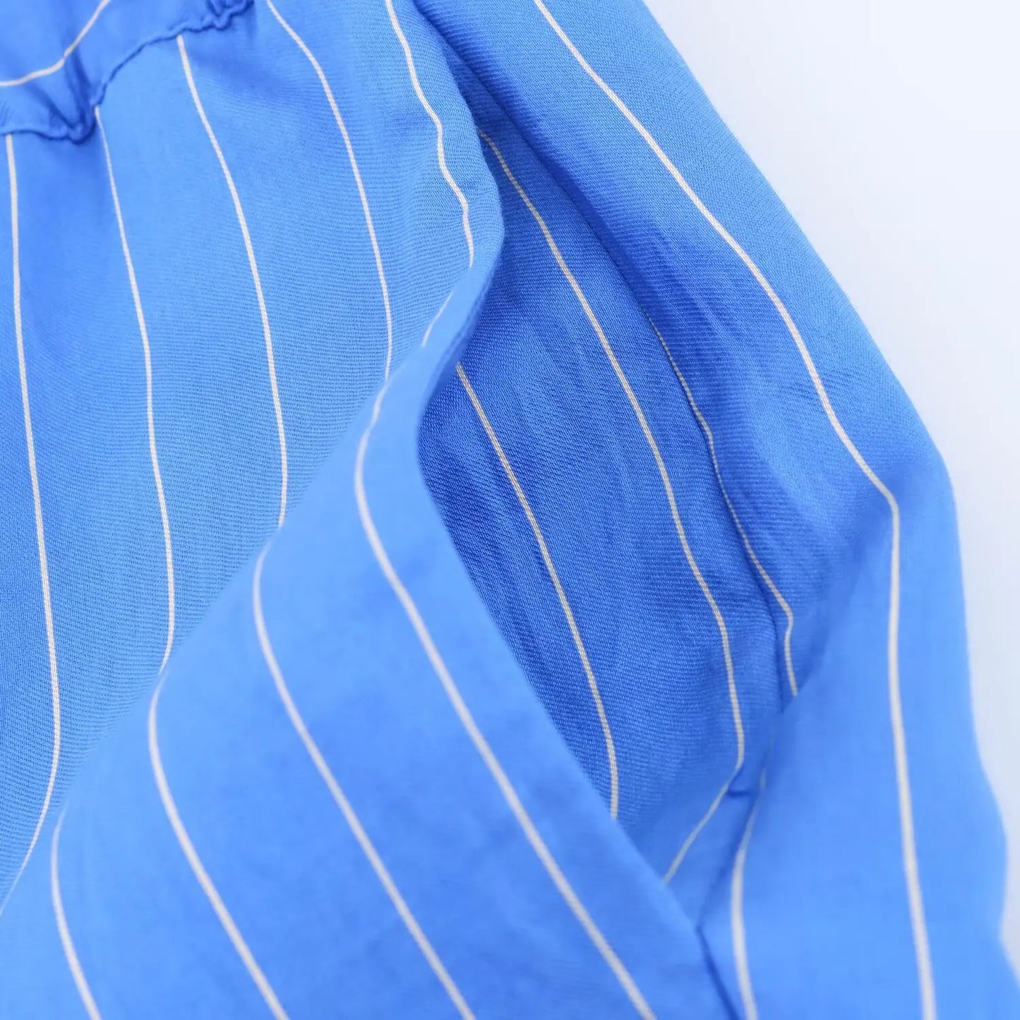 HH Women Striped Pants Suit Loose Lapel Long Sleeve Pocket Single-breasted Blouse+Summer Pajama Style Drawstring Pants