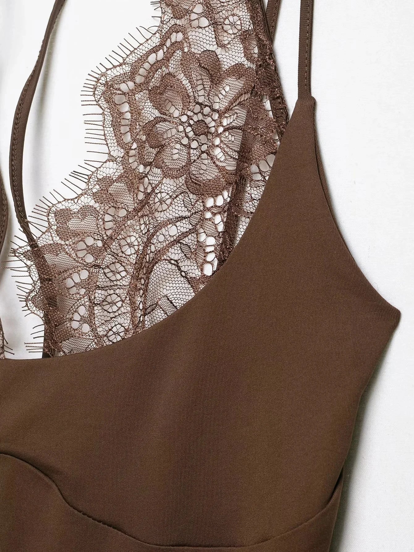 KONDALA Trendy Party Sexy Women Jumpsuit Patchwork Lace Halter Backless Bodysuit New Fashion 2026 Spring Summer Holiday Jumpsuit