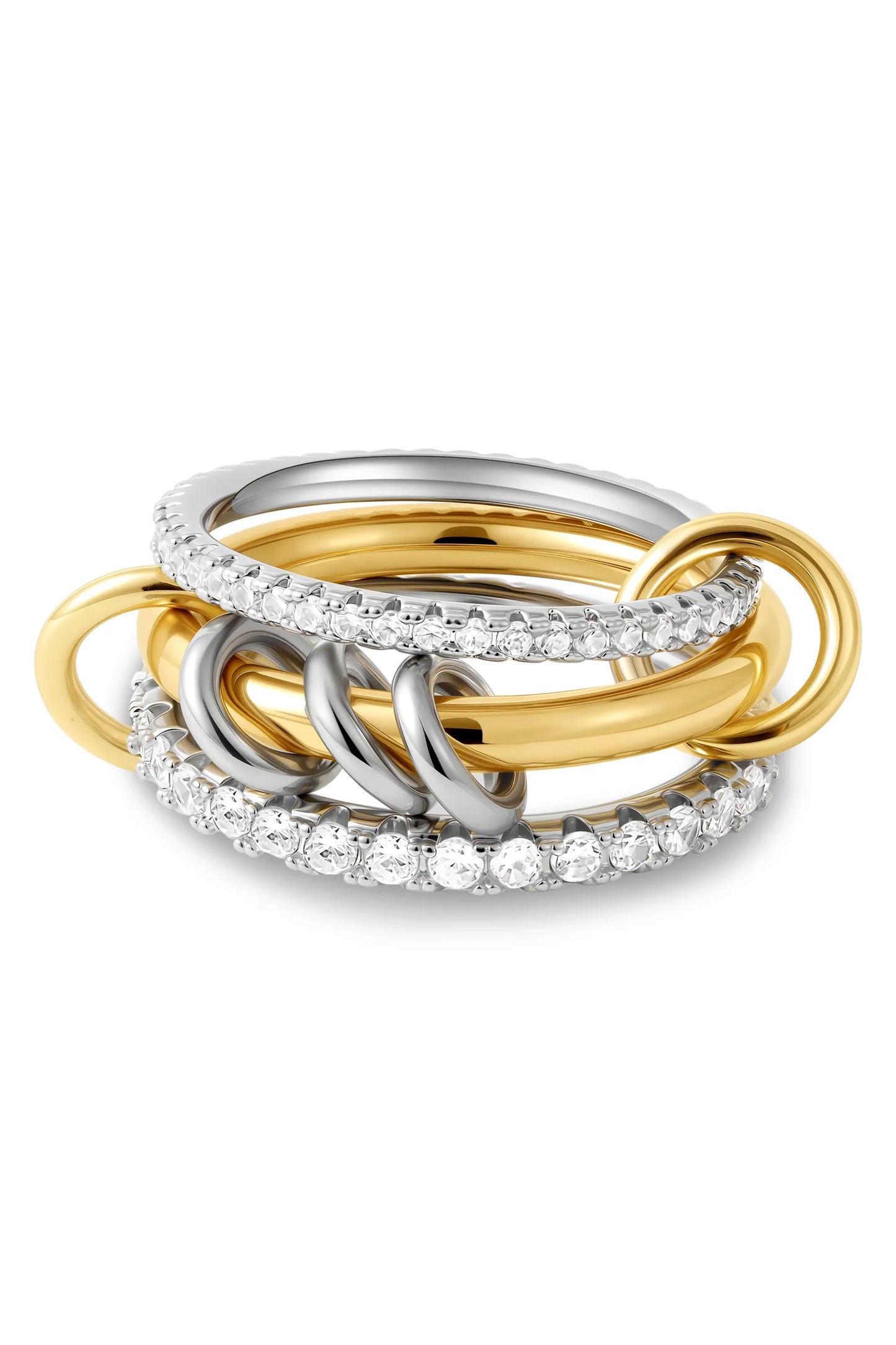 Luxus Zirkonia Stapelring – Vergoldeter Damenring