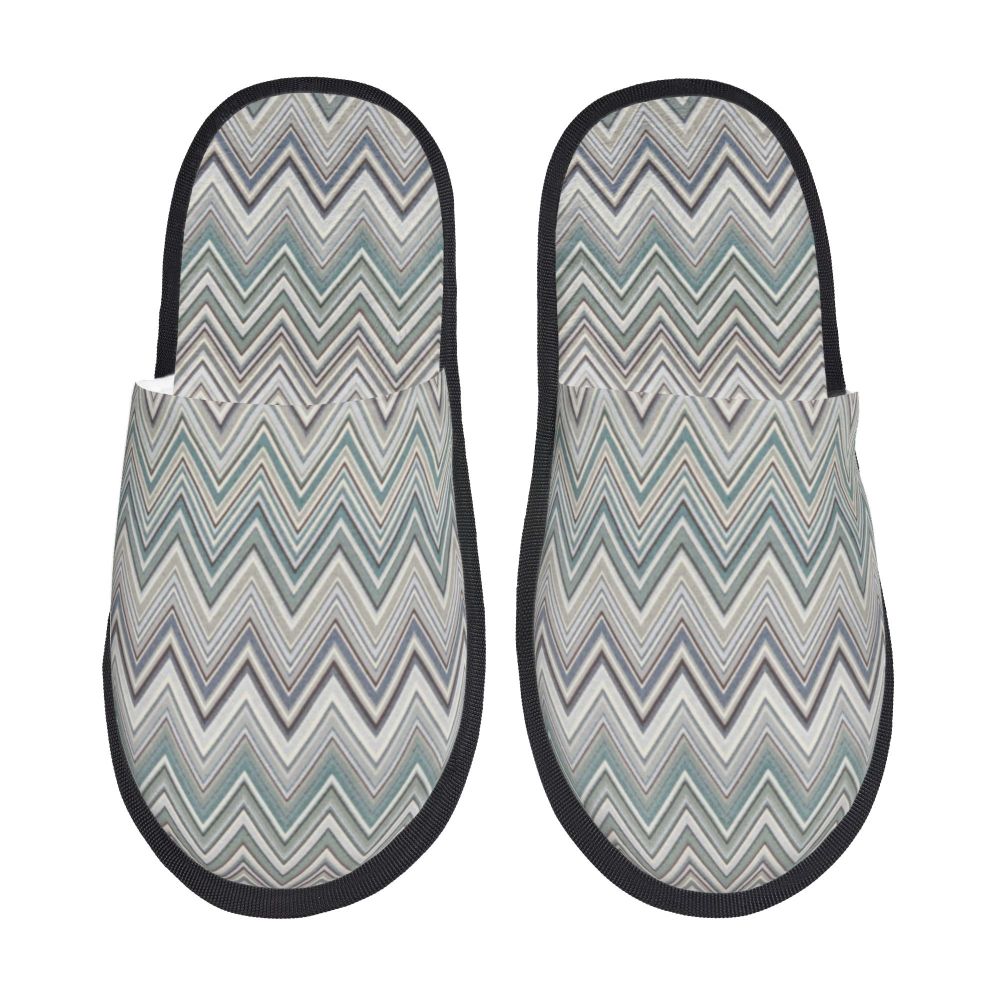 Abstract Geometric Home Zig Zag Guest Slippers for Hotel Women Custom Print Boho Modern Camouflage House Slipper