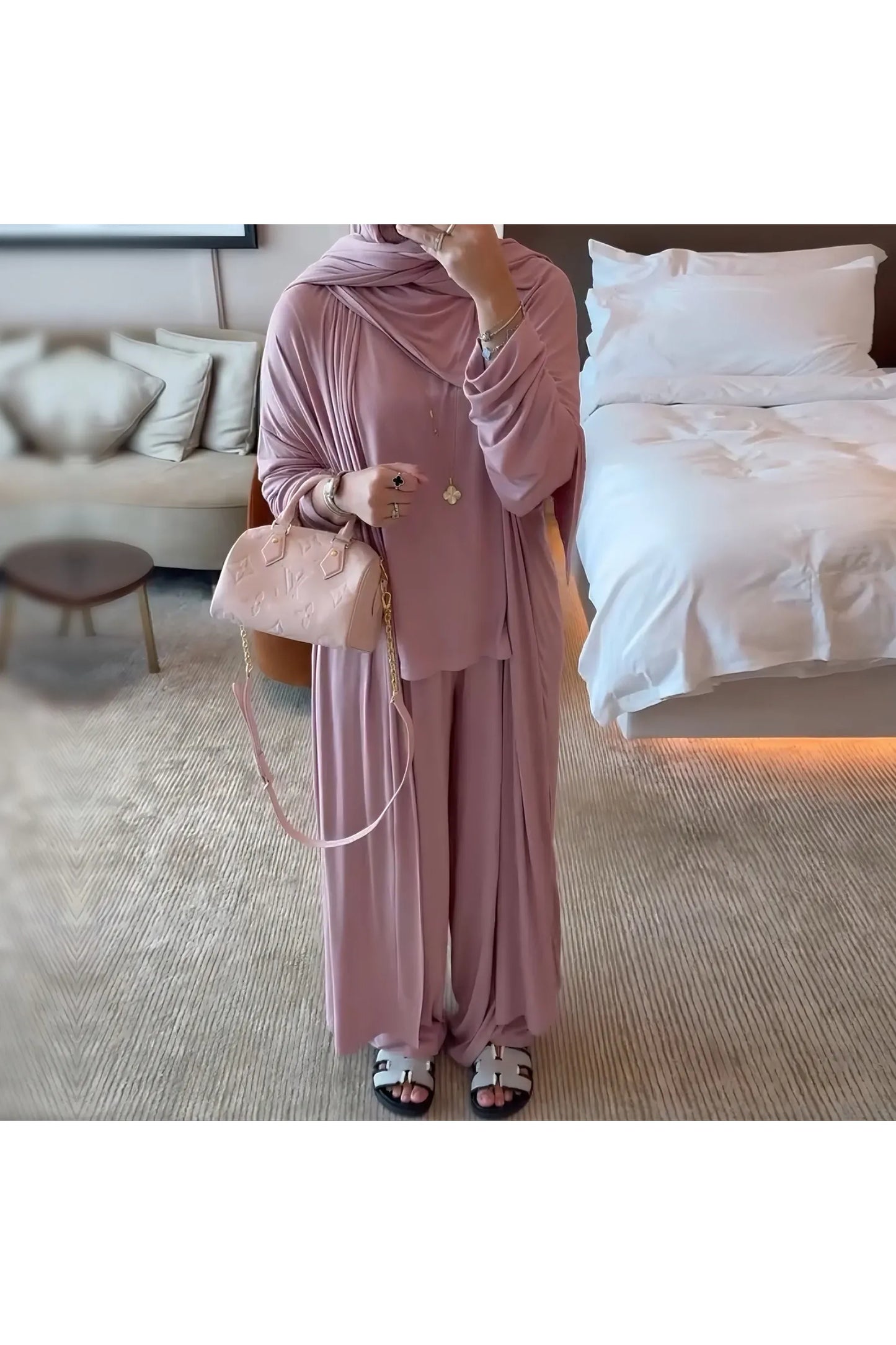 AMIRA - Modest 3-Piece Set – Elegantes Damen Outfit mit Cardigan