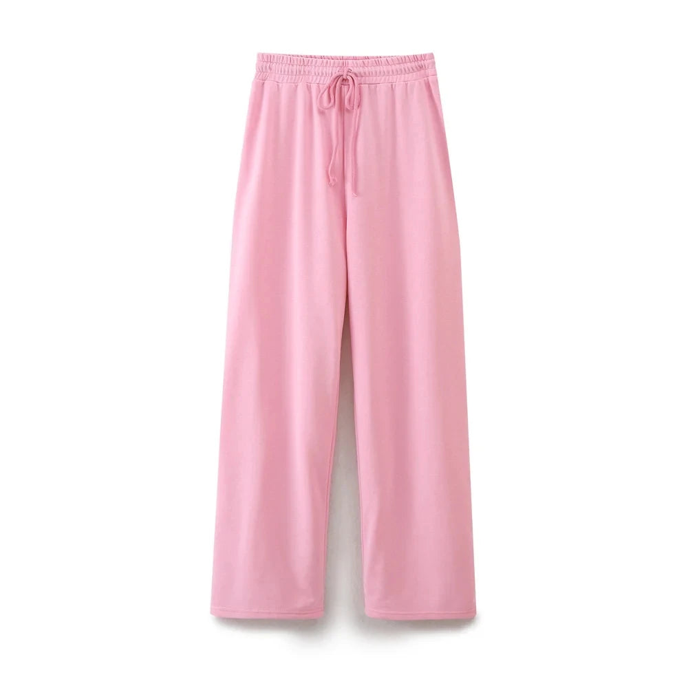 HH Sommer Frauen Casual T-shirt Hose Sets Elegante Rosa O Hals Kurzarm T-Shirt + Kordelzug Lose Hosen Frühling Anzug