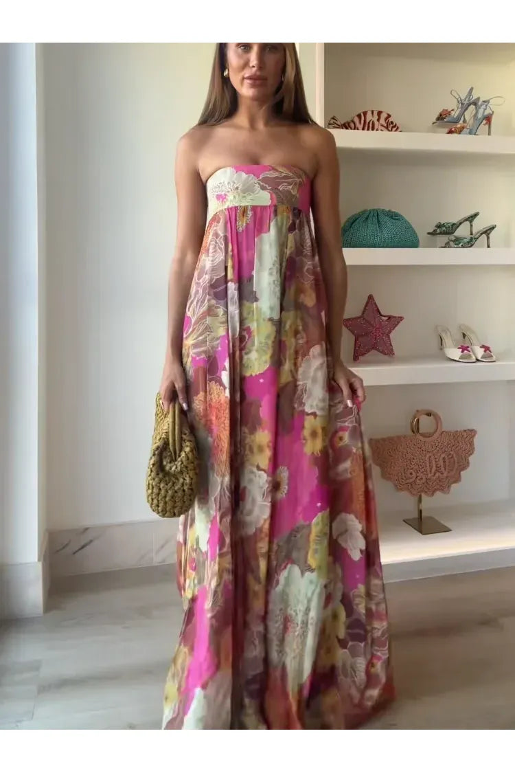 Besellics Blossom Sunset Maxi Dress