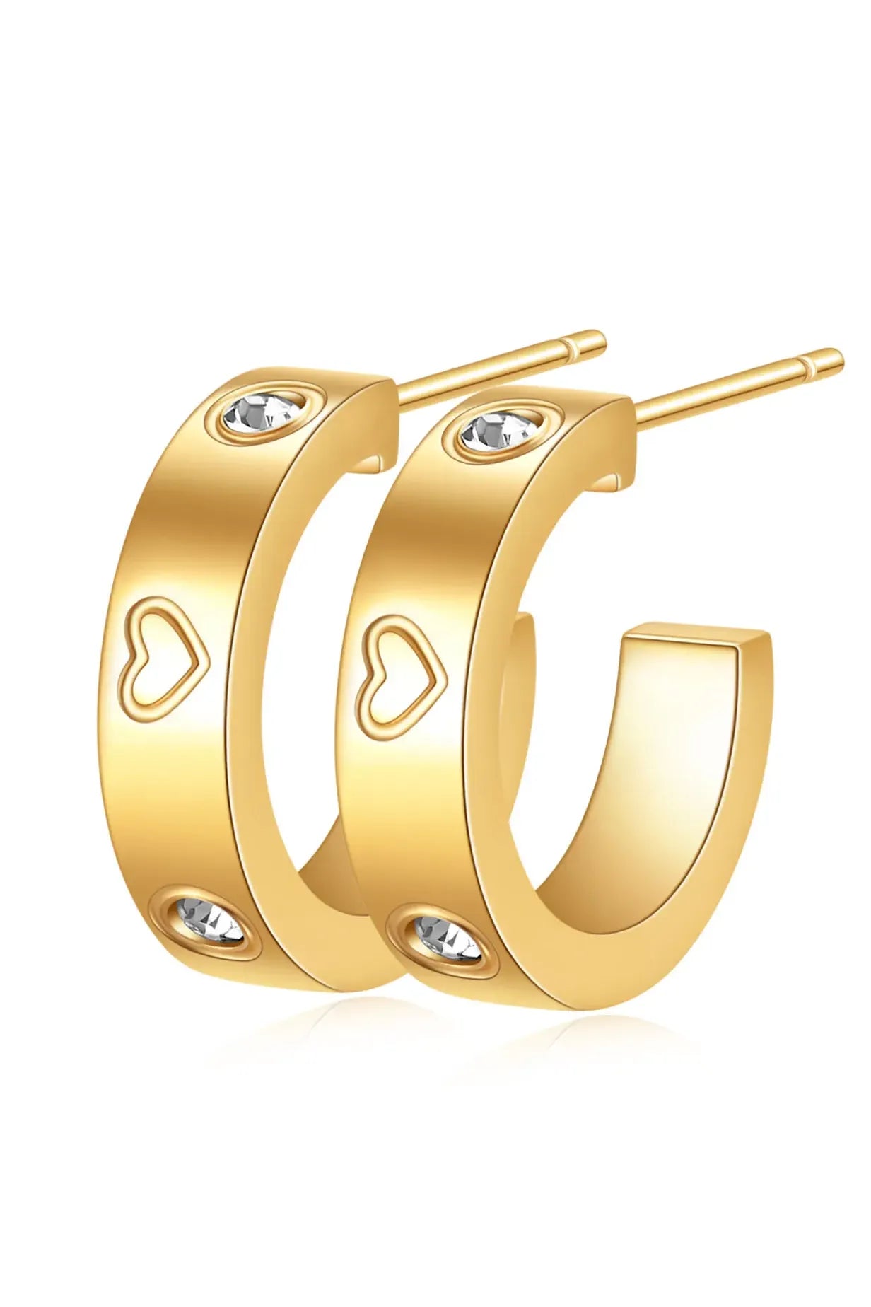 Zirkon Love Ohrringe – 18K Weißgold-Farbe