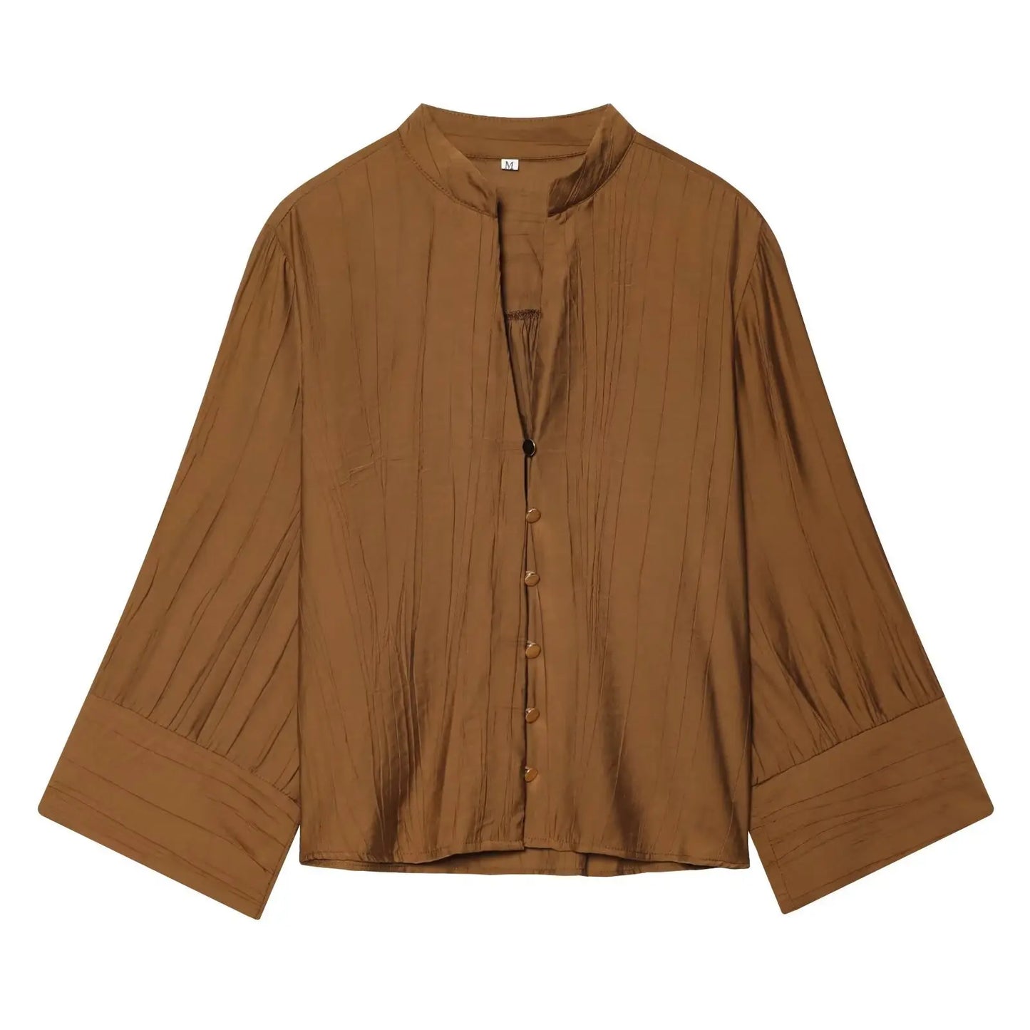 Loose Long Sleeve V-Neck Shirt Elastic Waist High Waist Wide Leg Pants Set Women's Casual Comfortable Polyester Spring Summer