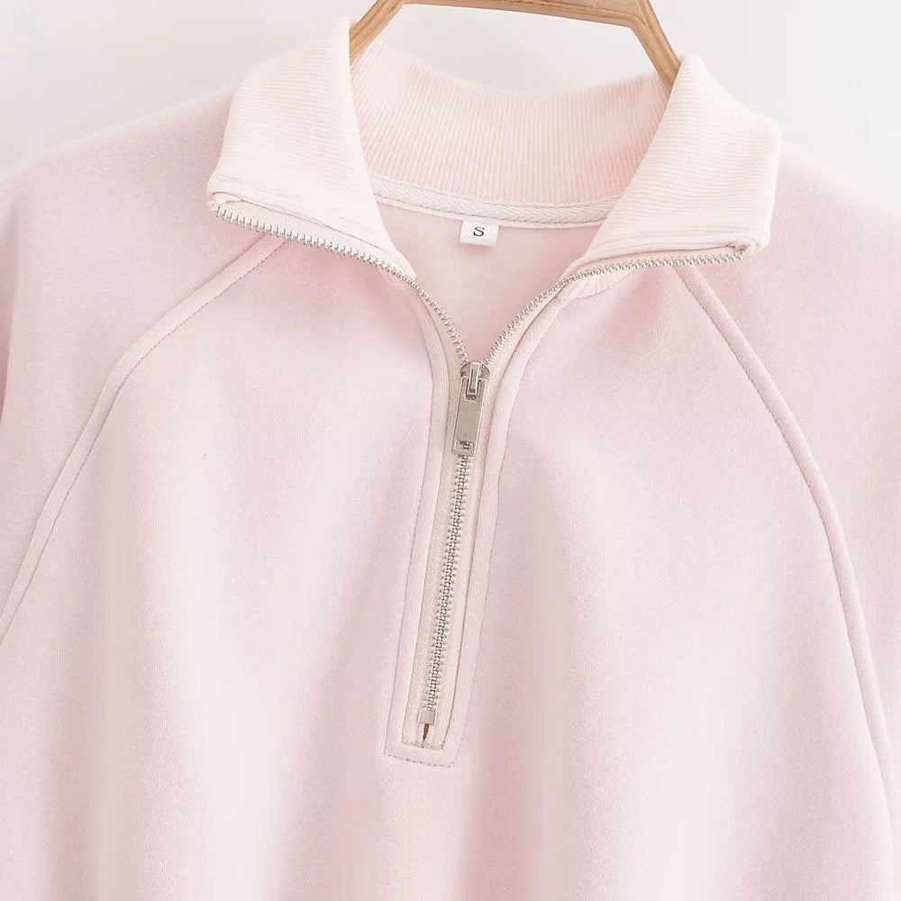 Frauen Mode Mit Zip Abgeschnitten Sweatshirt Und Mittlere Taille Zurück Zipper Mini Rock Weibliche Zwei Stück Sets Mujer