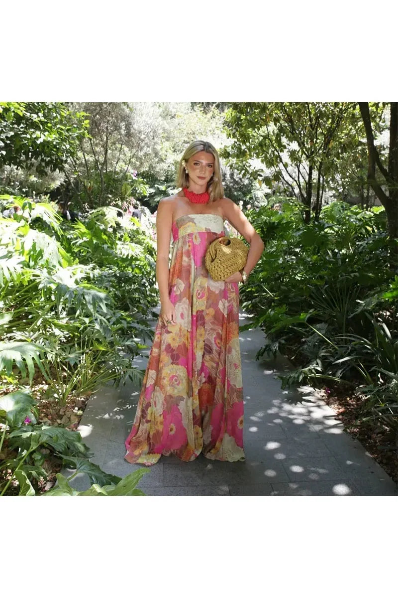 Besellics Blossom Sunset Maxi Dress