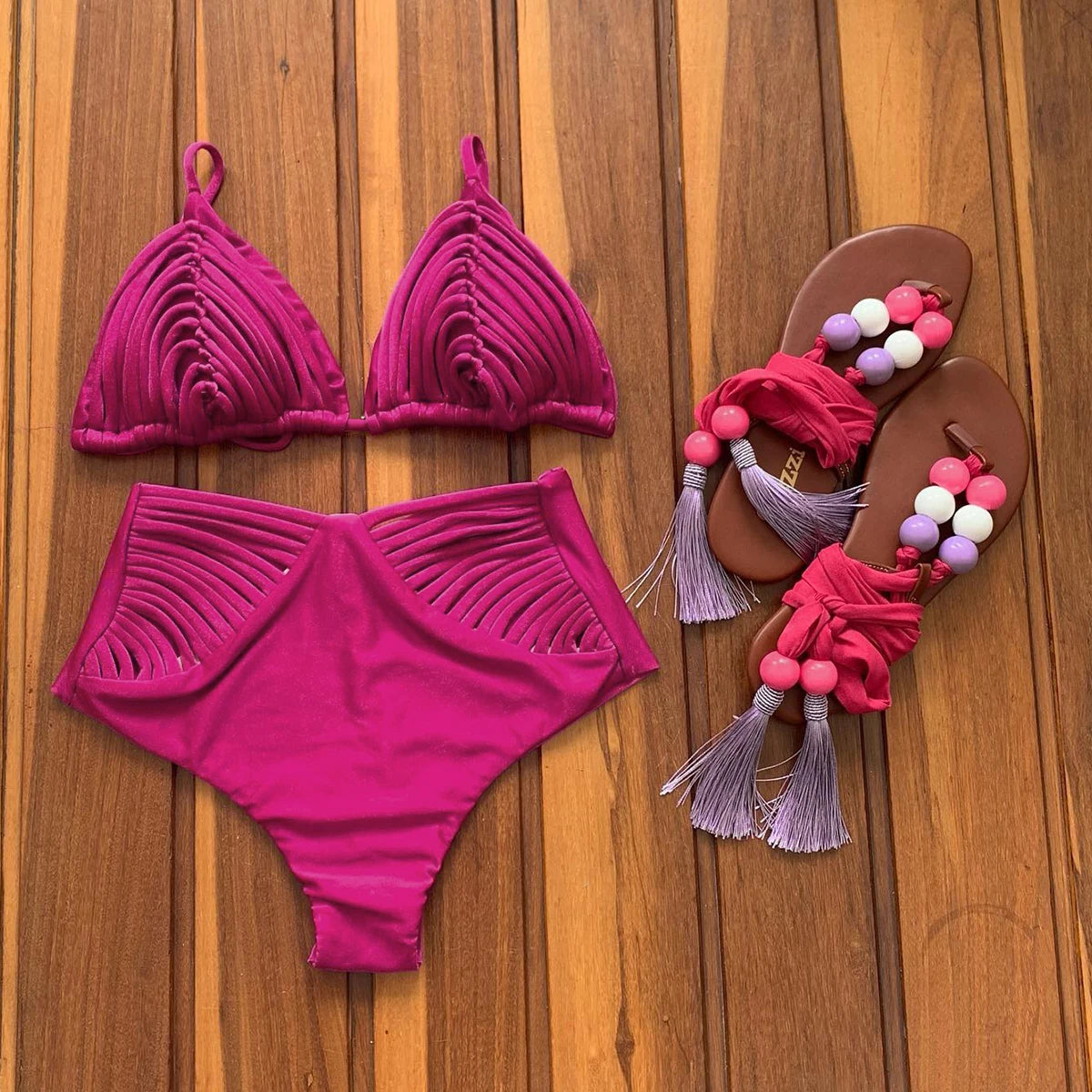 SEAURAL 2025 New Brazilian Bikini Bandage Stripes Swimwear Women's Swimsuit Two Piece Set Female Sexy Mujer Beachwear Summer